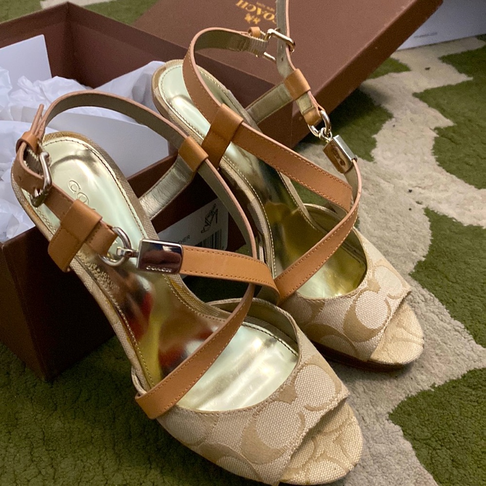 Coach heel sandals